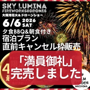 【満員御礼】6/6(土)限定・花火鑑賞付き特別宿泊プランはすべて完売いたしました